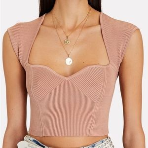 JONATHAN SIMKHAI Abia Rib Knit Crop Top